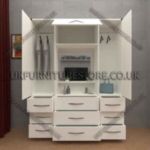 White 2 Door Wardrobe, Vanity, Chest, Drawers & Nightstand