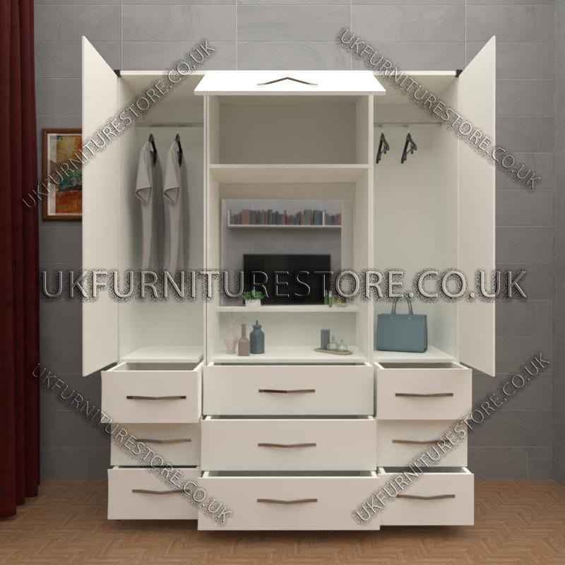 White 2 Door Wardrobe, Vanity, Chest, Drawers & Nightstand