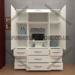 White 2 Door Wardrobe, Vanity, Chest, Drawers & Nightstand