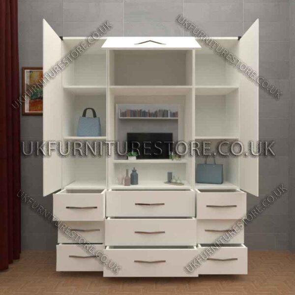 White 2 Door Wardrobe, Vanity, Chest, Drawers & Nightstand