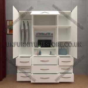White 2 Door Wardrobe, Vanity, Chest, Drawers & Nightstand