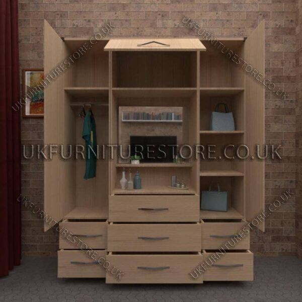Oak 2 Door Wardrobe & Vanity