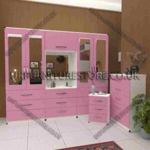 4-Door Wardrobe with Drawers & Bedside Cabinet